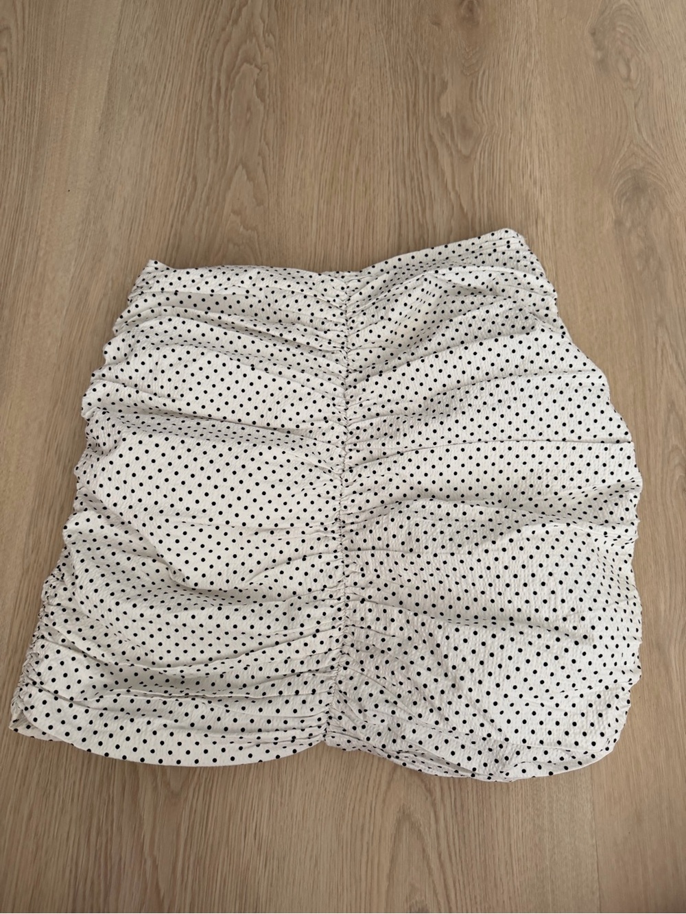 Mango White Polka Dot Mini Skirt